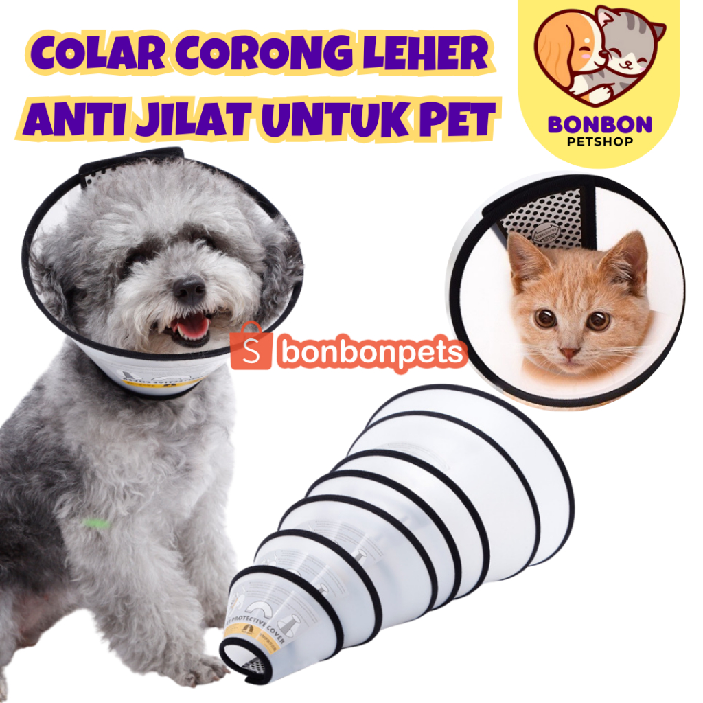 Collar Kucing Sakit Kolar Leher Kucing Anti Jilat Corong Kucing Collar Anjing Pet Collar Neck Access