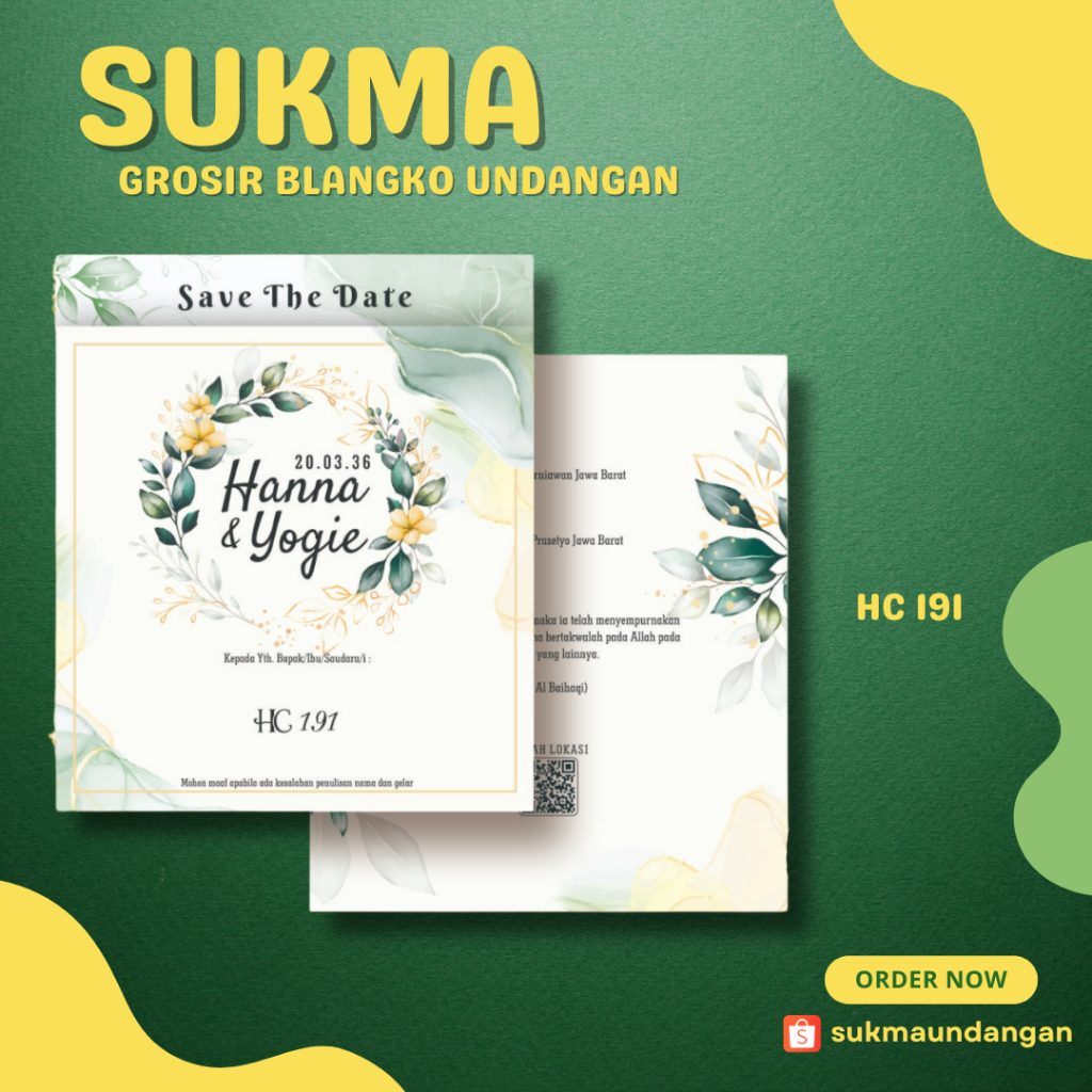 BLANGKO UNDANGAN HC 191 | Blangko Undangan Kosong | Kertas Undangan Kosong Murah | Undangan Kosong M