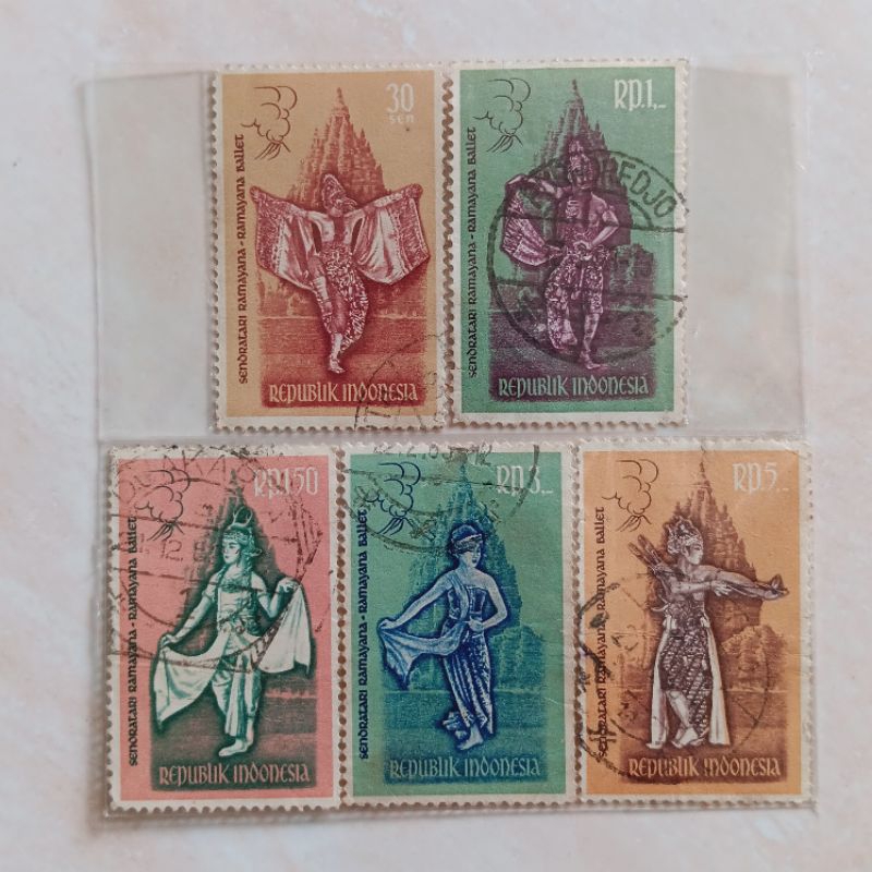 

(AC) Perangko Indonesia 1962 Ramayana Set 5pcs Used