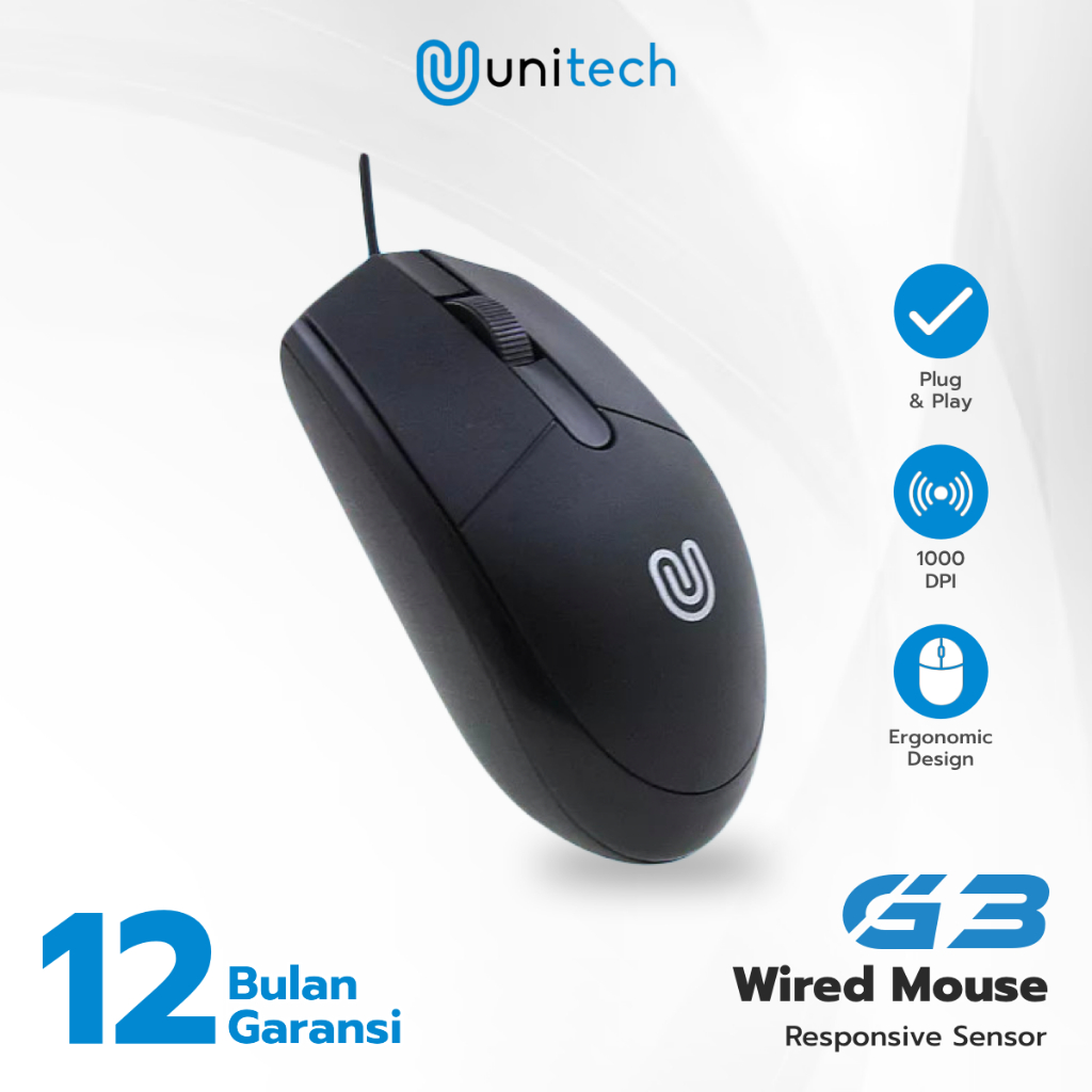 Unitech Mouse Kabel Untuk Komputer Laptop G3