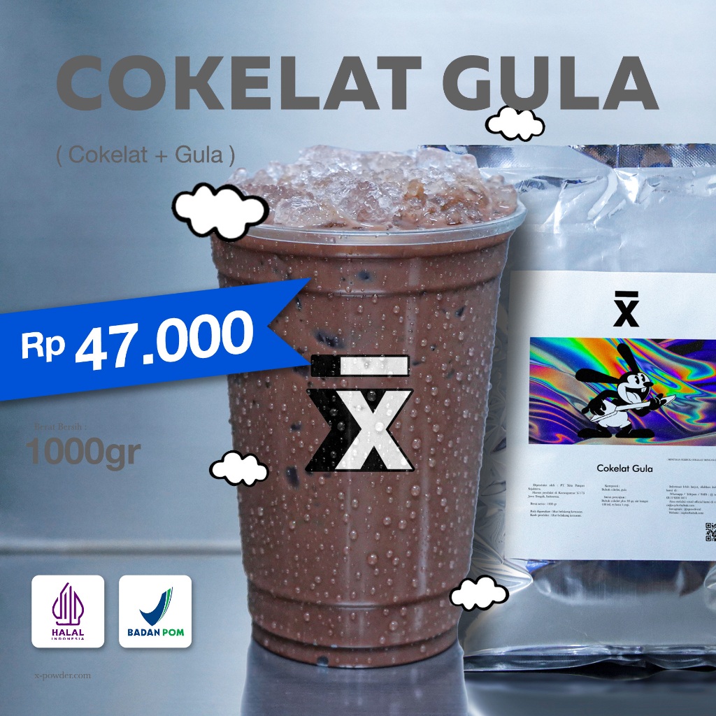 

X Powder - Bubuk Minuman Coklat Gula 1.000gr / 1kg