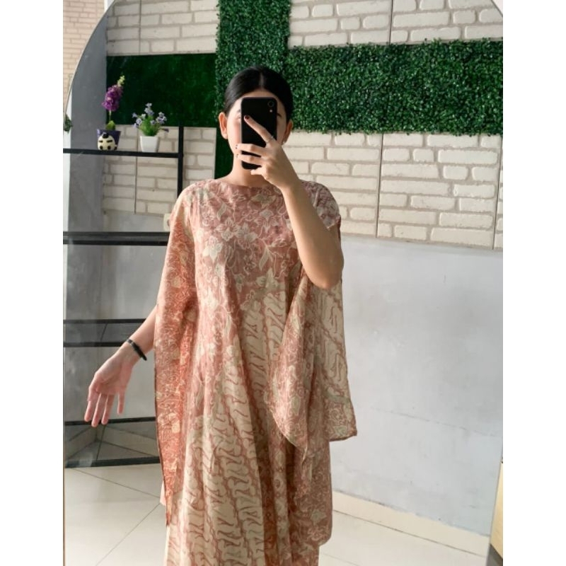 Batik Viscose Miring Dress Wanita