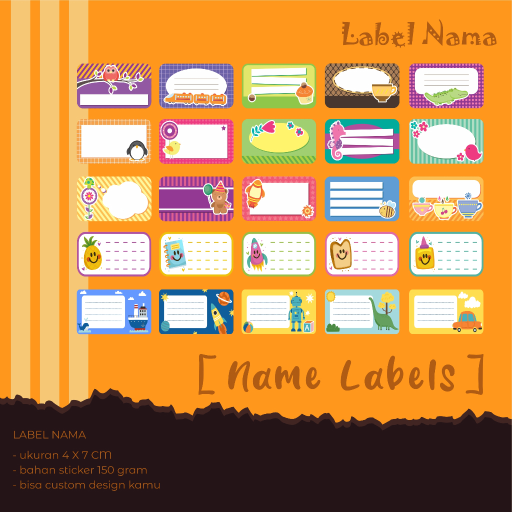 

LABEL NAMA | LABEL BUKU PELAJARAN SEKOLAH | STICKER MATA PELAJARAN