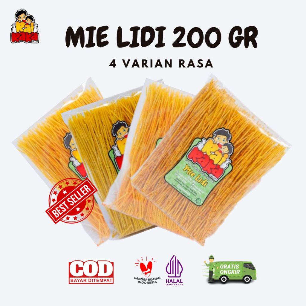 

MIE LIDI RAIRAKA 200 GRAM, Enak Kriuk Pedas Gurih Bikin Nagih !!!