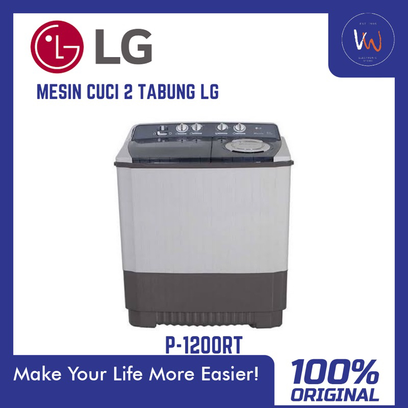 Mesin Cuci 2 Tabung LG P1200RT / Mesin Cuci Kapasitas Besar / Mesin Cuci 12 KG