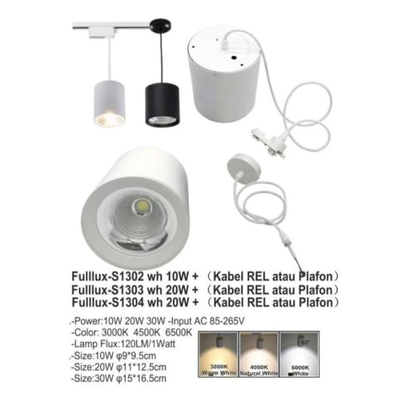 Lampu Downlight Outbow Gantung 20W 20 Watt Gantung plafon / Gantung Rell Fullux