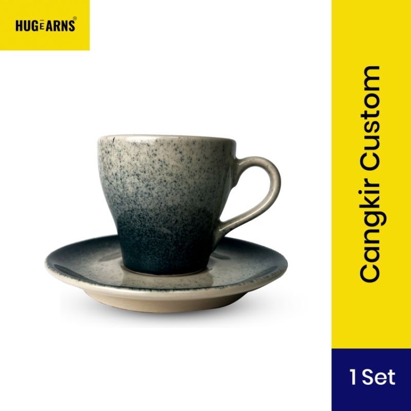 HUGeARNS - Cangkir Custom Cangkir Keramik / Corporate Gifts Merchandise / Gelas Minum Kopi Teh Warna