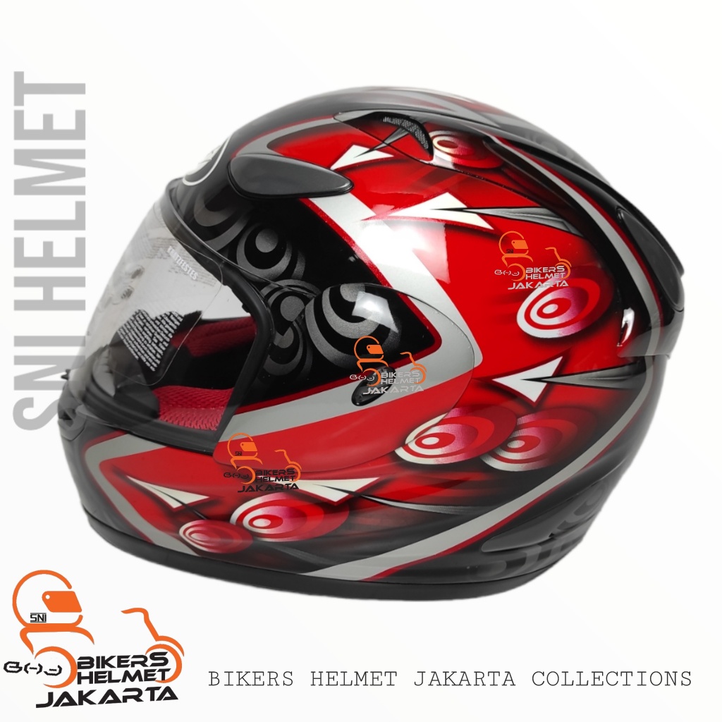 KYT HELM VR-1 #2 BLACK RED FULL FACE SINGLE VISOR