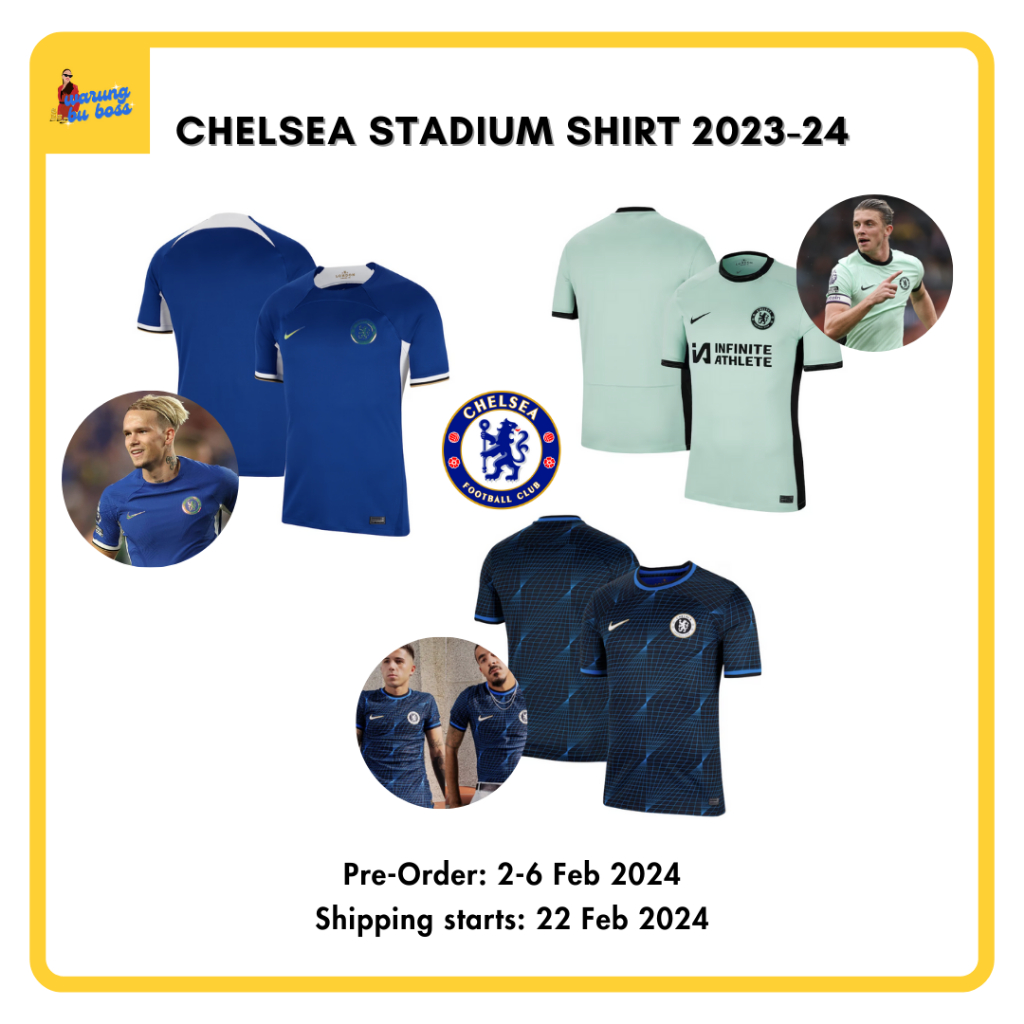 [PO UK] Chelsea Nike Stadium Shirt 2023/24 Chelsea Kit Jersey Original Home Away Third Official Merc