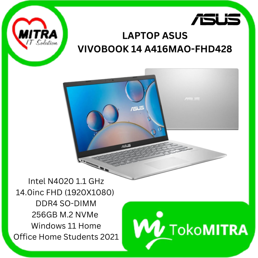 LAPTOP / NOTEBOOK ASUS A416MAO-FHD428 SILVER