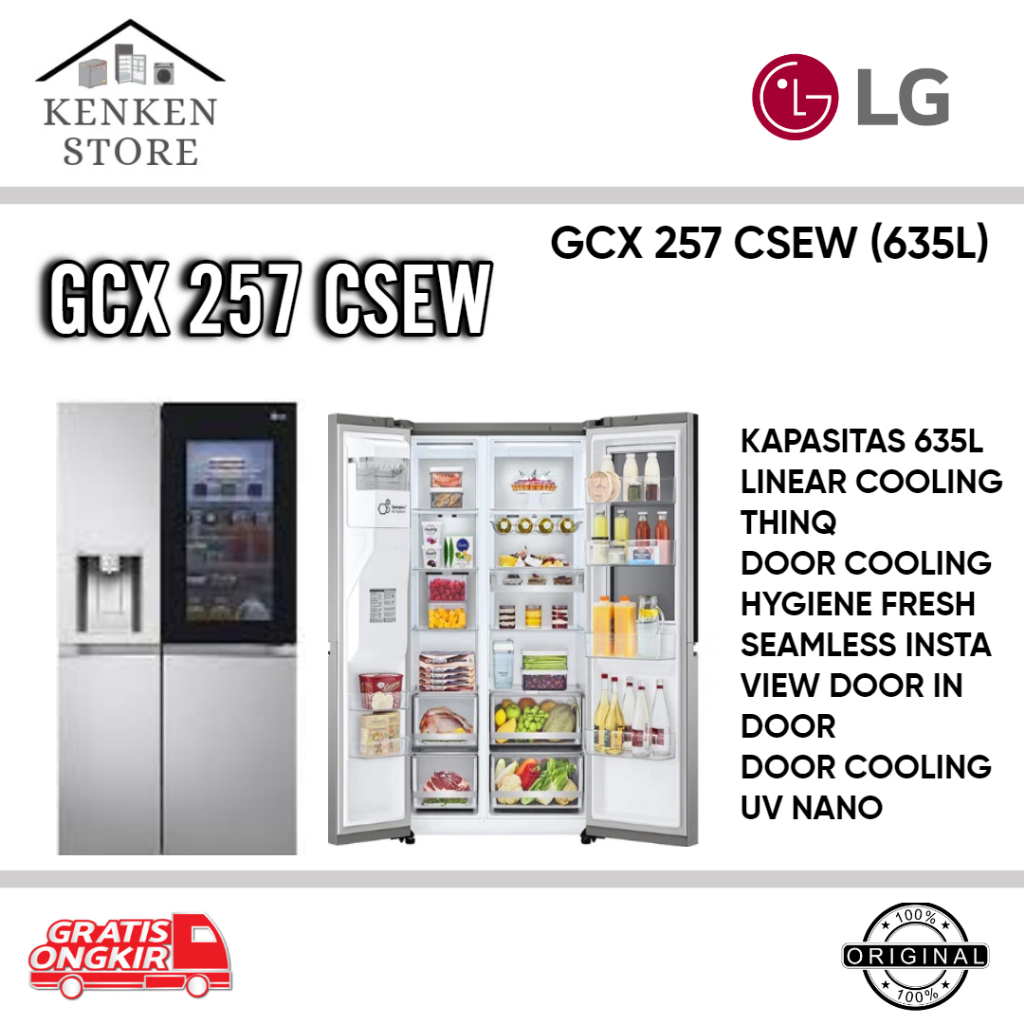 KULKAS LG SIDE BY SIDE GCX 257 CSEW INSTAVIEW