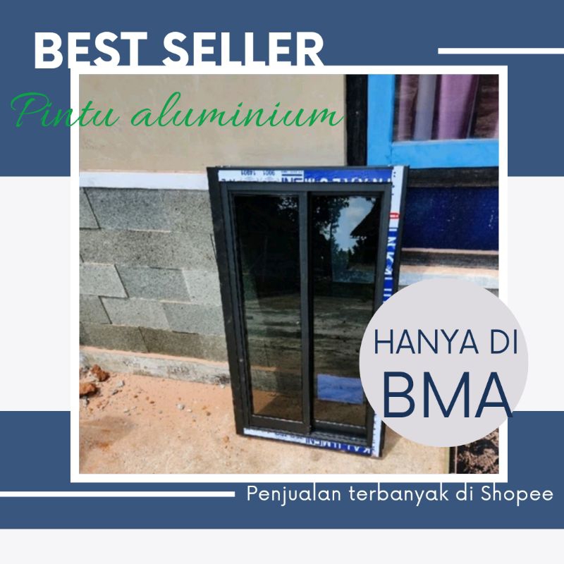 Jendela sliding 60x100 aluminium kaca