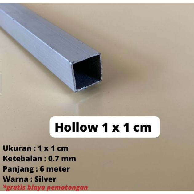 HOLLOW / KOTAK ALUMINIUM 10x10 MM