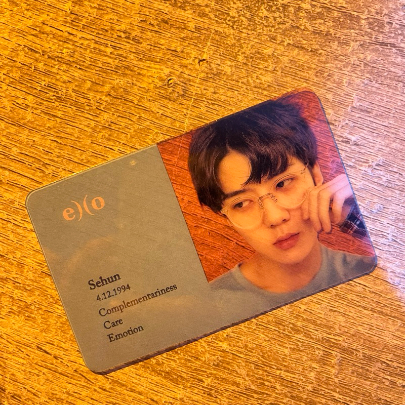 SEHUN EXO PHOTOCARD TRANSPARANT