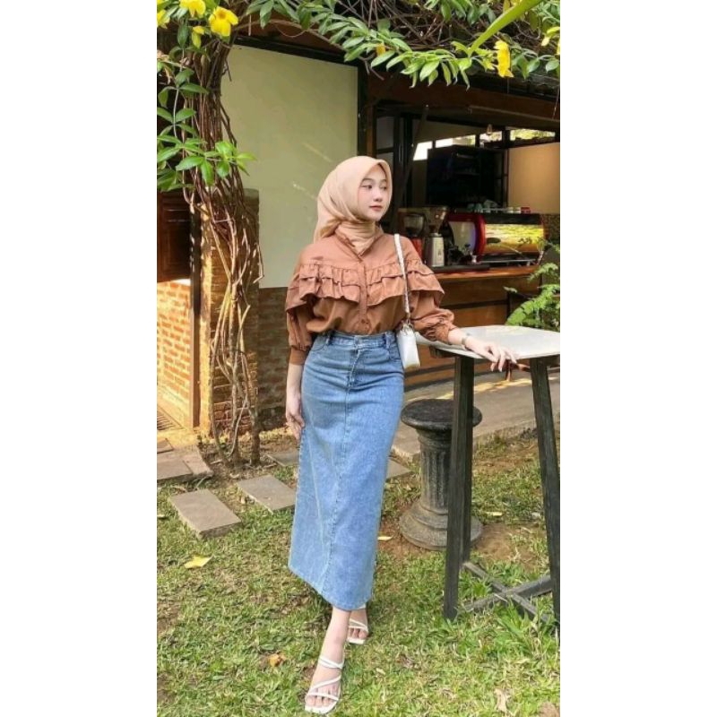 Rok jeans style fashionable - rok teana jeans terbaru