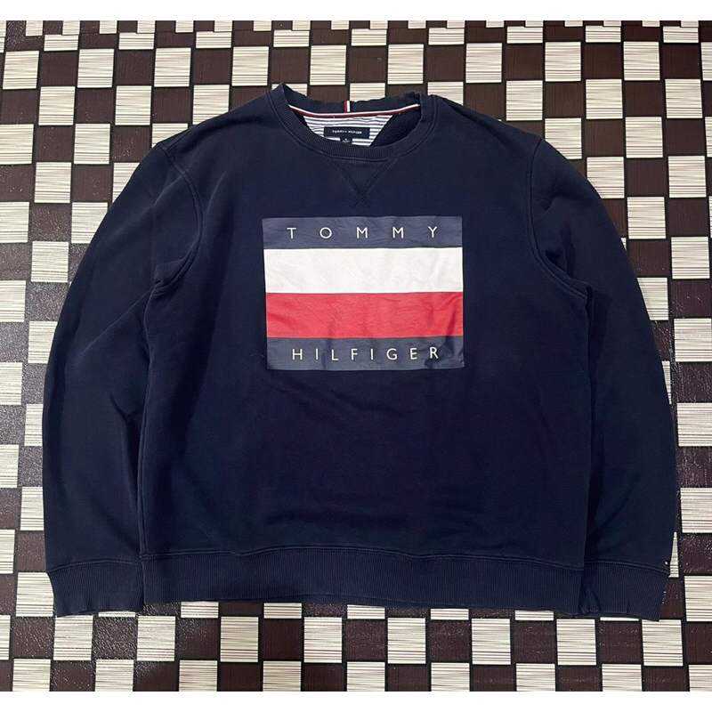 Nama CREWNECK HOODIE TOMMY HILFIGER NAVY BIG FLAG LOGO / SECOND ORIGINAL
