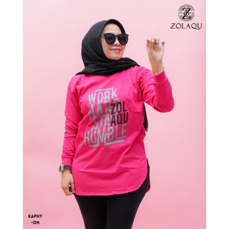 Kaos Zolaqu KAPHY Lengan Tangan Panjang  Kaos Zolaqu Oval  Kaos Zolaqu Semi Tunik  Atasan Kaos Zolaq