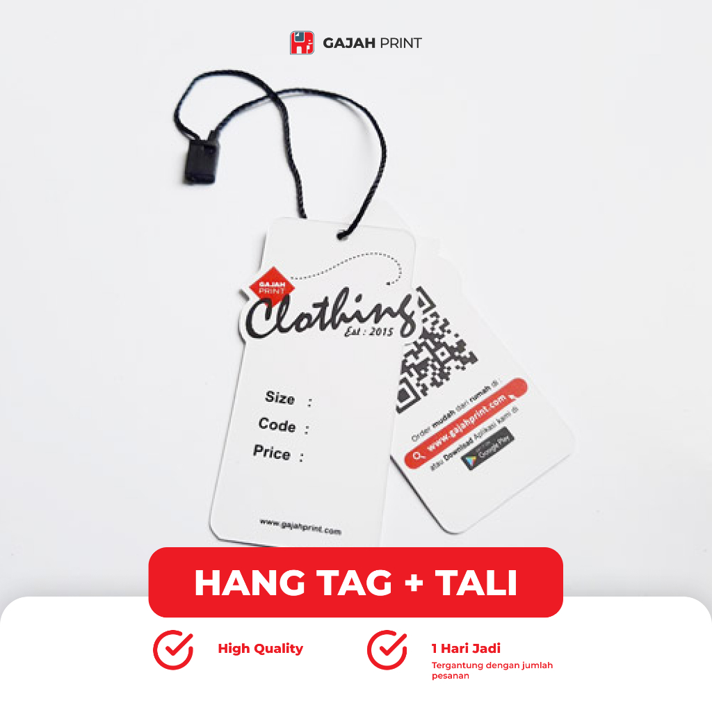 

Hang Tag Baju Art Carton 260 - Label Baju - Cetak Hangtag Baju - Label Merek