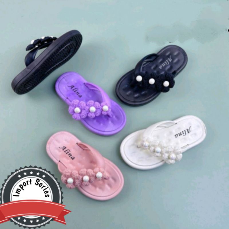 Sandal anak perempuan Alina Sandal jepit import wanita size 30-35