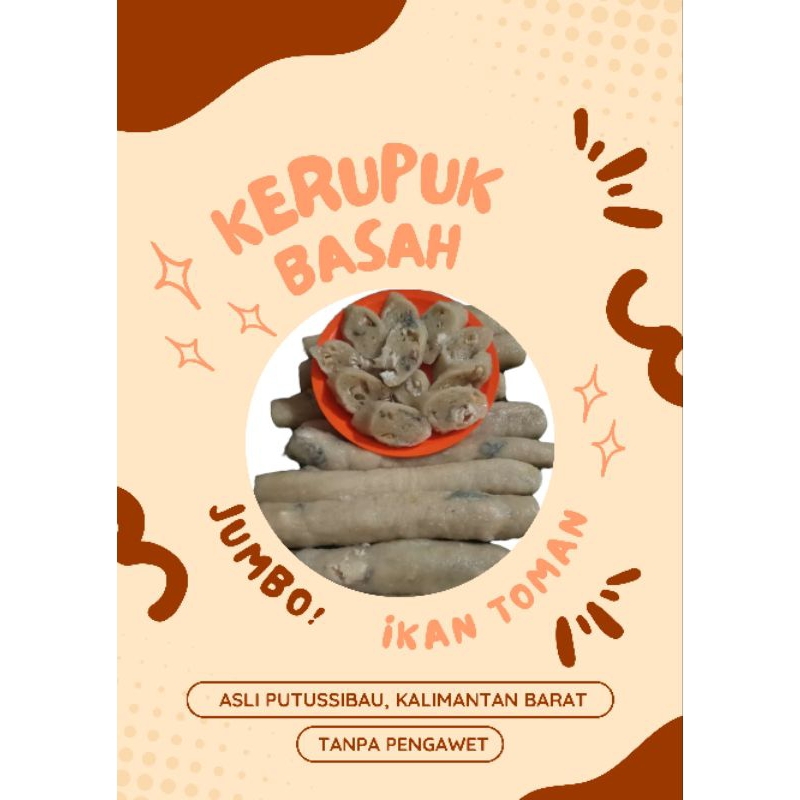 KERUPUK IKAN TOMAN JUMBO ASLI PUTUSSIBAU KALBAR (MIN ORDER 3 PCS)