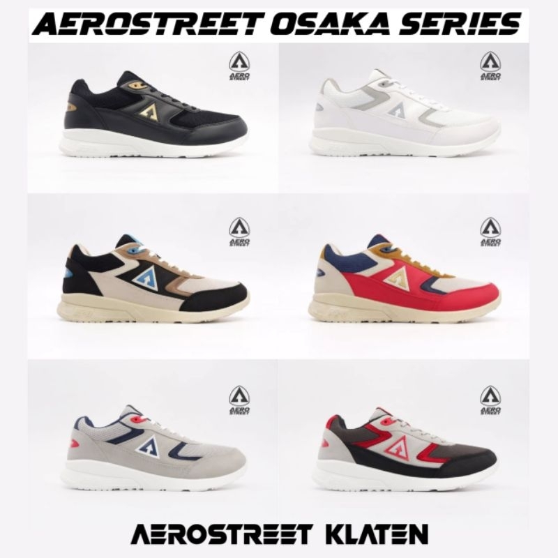 Aerostreet 37-44 Osaka Series Original - Sepatu Sneakers Kasual Running Sporty Pria Wanita
