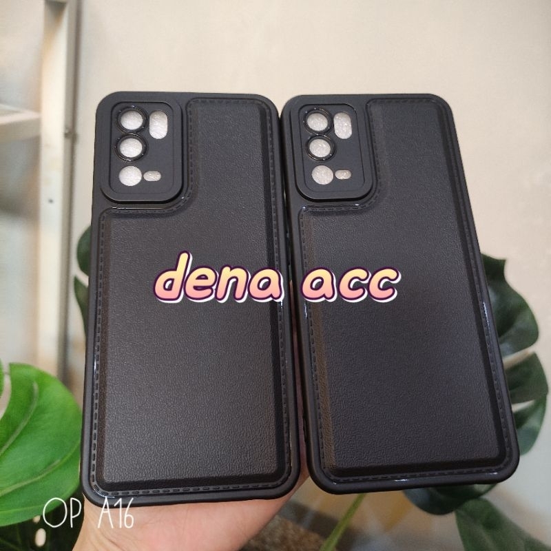 Soft Case Silikon Case Black Leather Oppo A16