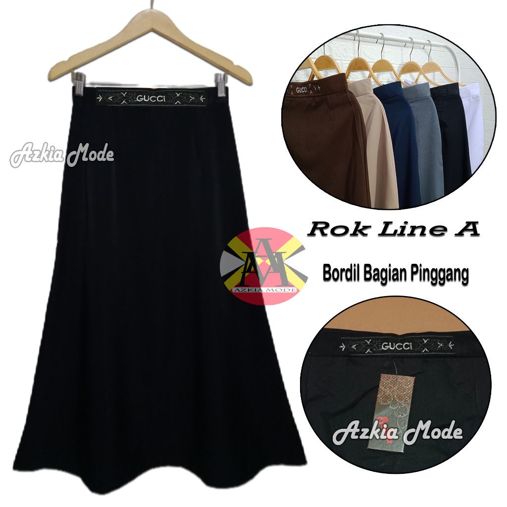 Rok Kerja Panjang Line A  - Rok Kantor Gucci - Rok Panjang Gucci Model A Premium