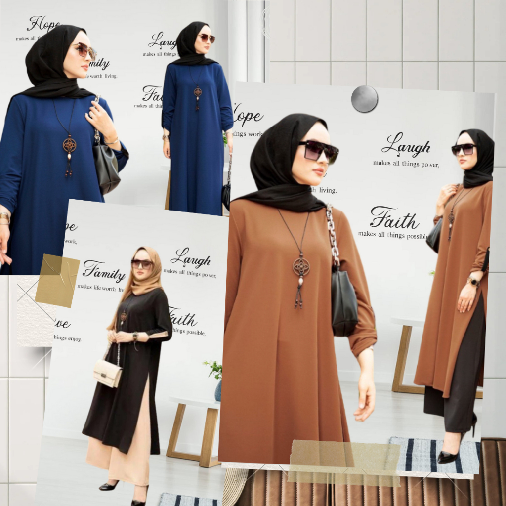 One Set Tunik Kanaya Crinkle > Long Tunik Bahan Crinkle Airflow > Pakain Wanita Terbaru Viral