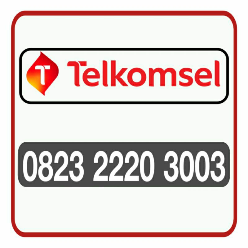 Telkomsel 2220 3003 kartu perdana nomor cantik empat varian angka 0823 as loop simpati 222 003 300 n