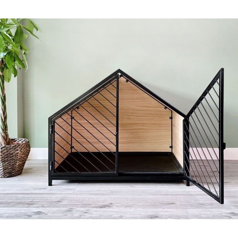 kandang anjing/kucing besi kombinasi kayu