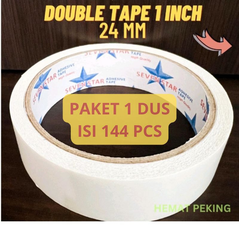 

DOUBLE TAPE 24 MM 1 inch 1 Dus isi 144 pcs