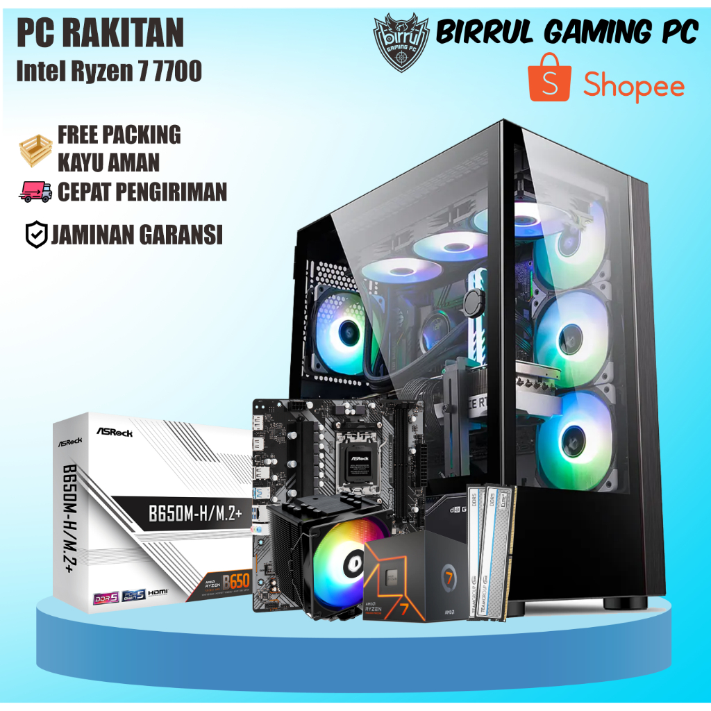 Pc Gaming Ryzen 7 7700 I 16Gb ddr5 I 256Gb I 1tb I Gtx 1650 4Gb