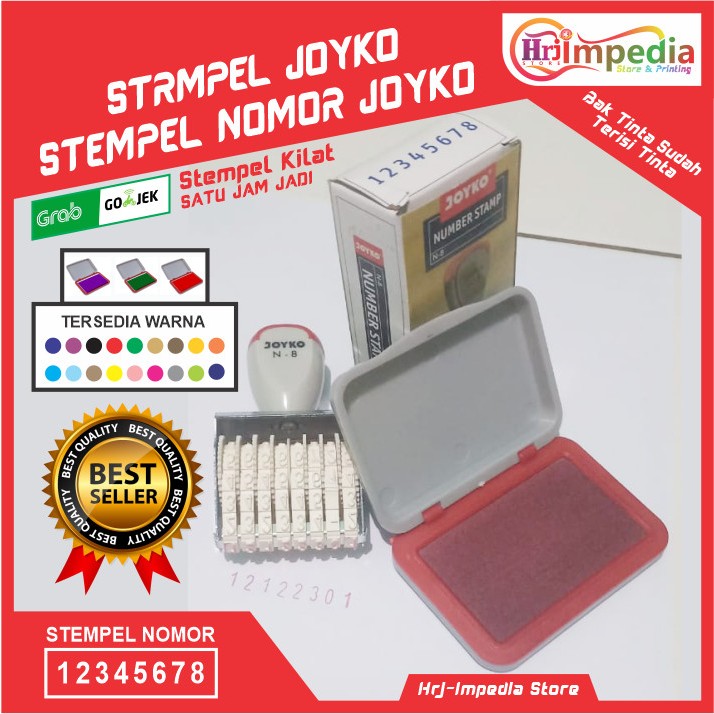 

Stempel Nomor Joyko/Kenko 1 Set Dengan Bak Tinta Sudah Terisi Tinta | Stempel Nomor 8 digit Stempel Angka 8 Digit