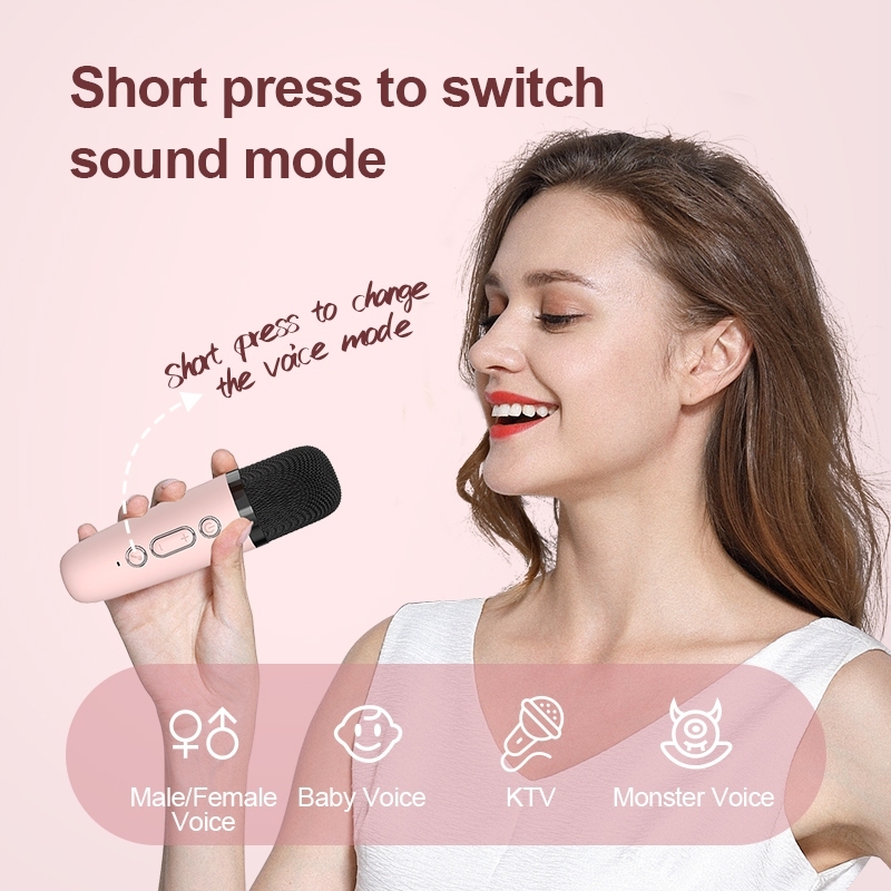 (COD)♫[Speaker mini bluetooth]♪ mini Karaoke Bass K1 Microphone Premium set lengkap speaker bluetooth mic wireless Dapat terhubung ke keponsel komputer-3