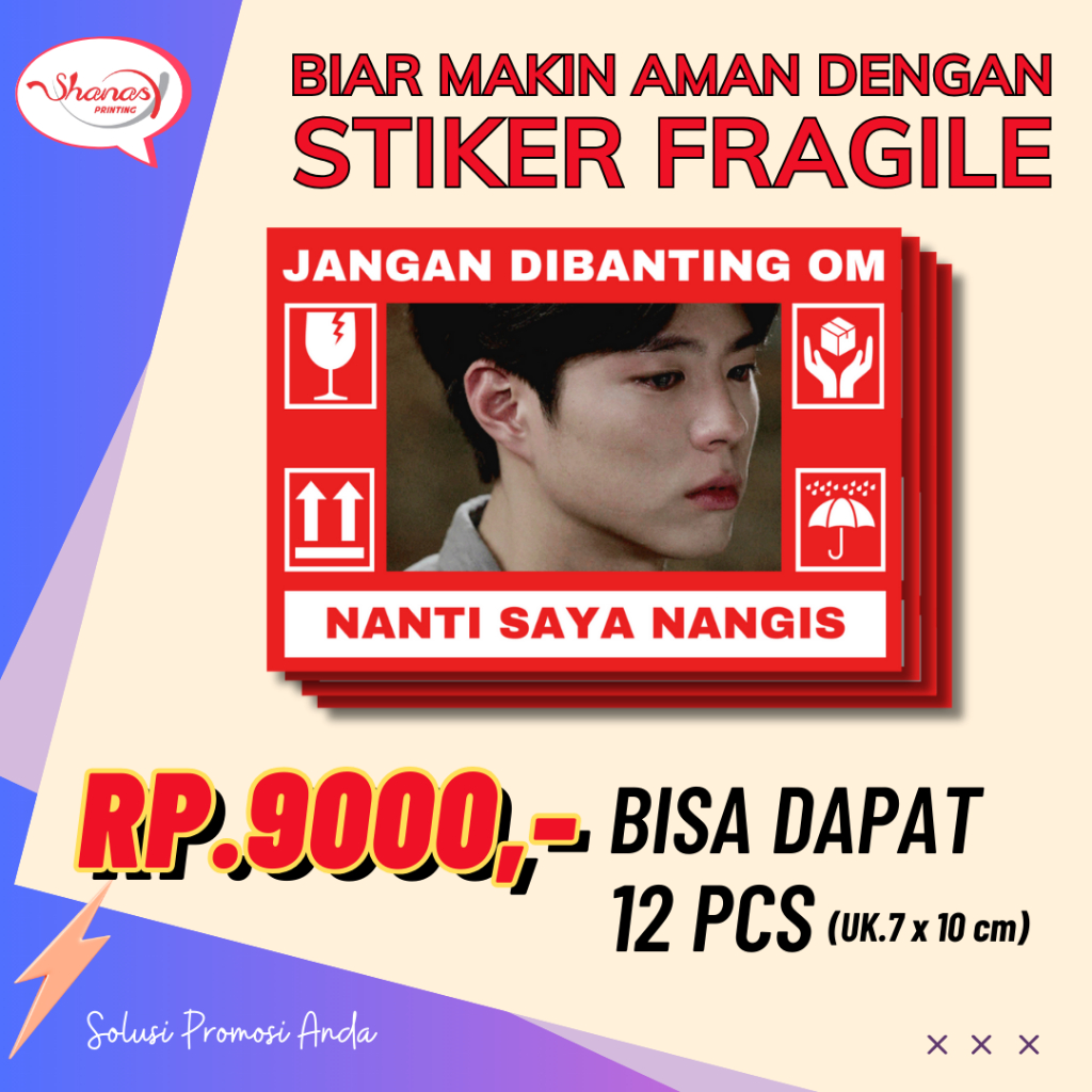 

STIKER FRAGILE 12 PC uk (7x10cm) STIKER CHROMO A3+