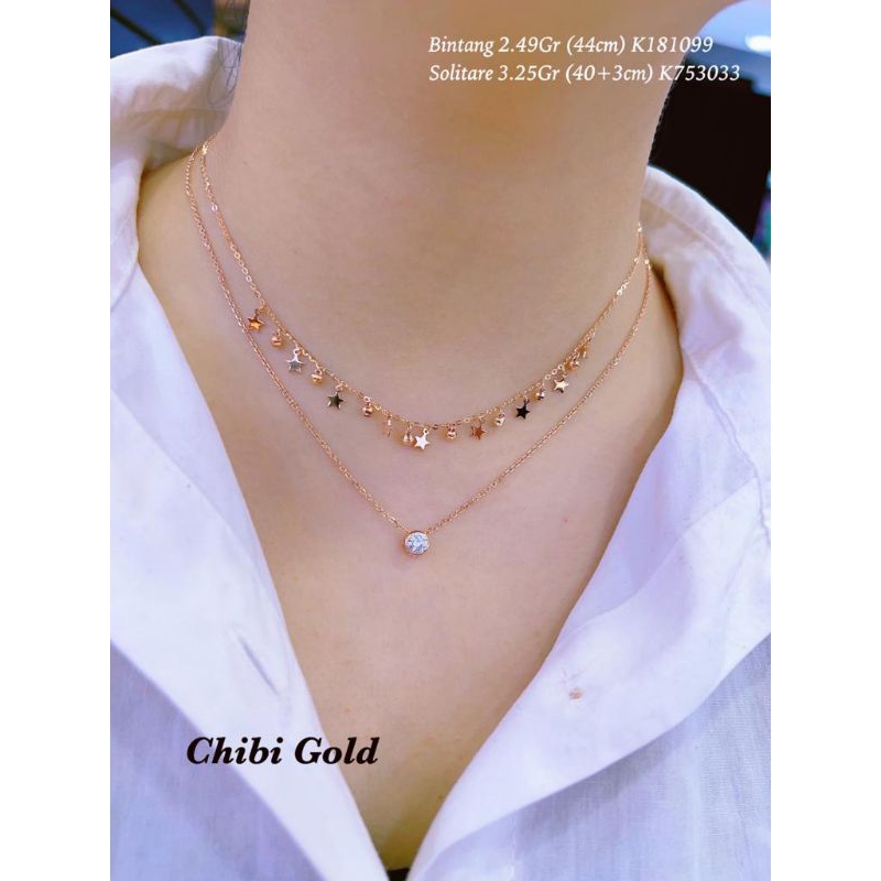 CHIBI GOLD - kalung koye bintang italy kalung emas 750 kadar 17k Chibi gold K181099 chibi gold