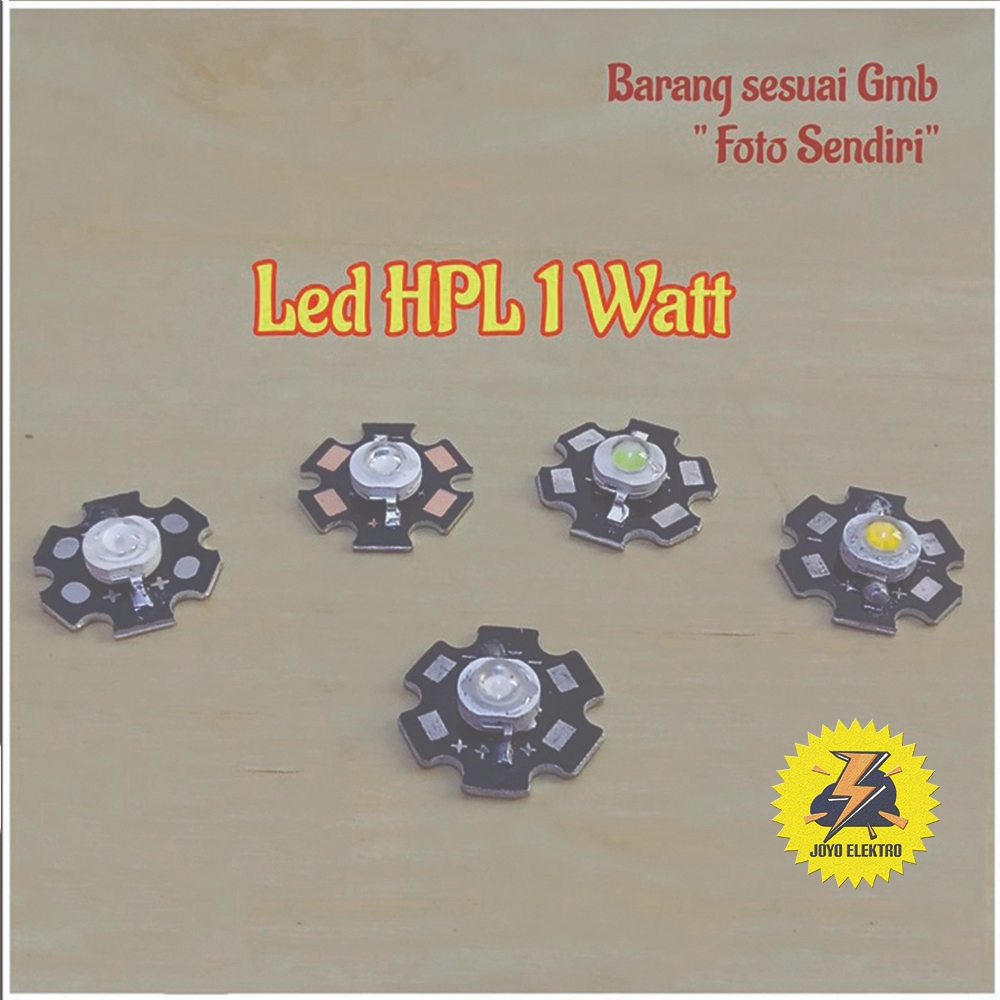 led hpl 1 watt  lampu, Kuning,merah,biru,putih,hijau include heatsink