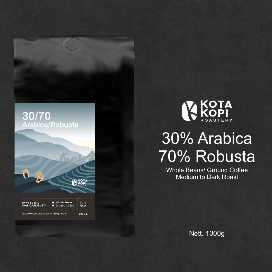 

Kota Kopi Roastery - House Blend Arabica Robusta 30/70 Espresso kopi susu 30-70 30:70 30 banding 70 1kg 1000 gram 500 gram 200 gram 1000g 500g 200g