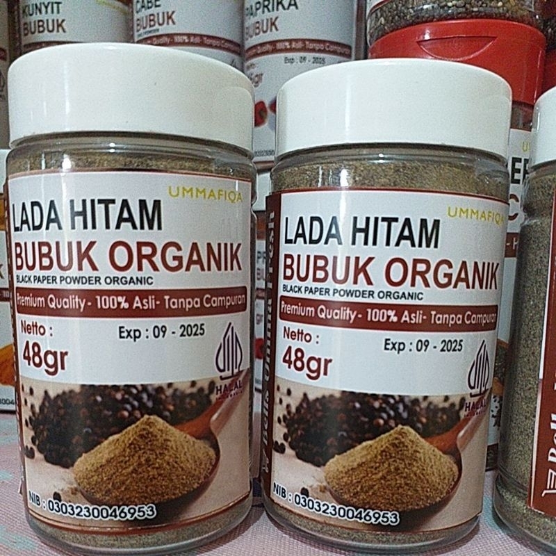 

lada hitam bubuk organik UmmaFiqa black paper powder 48gr
