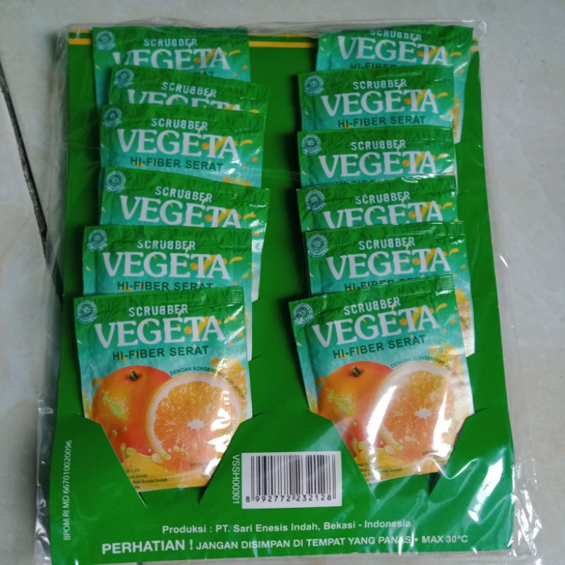 

Vegeta scrubber jeruk 1renteng 12sachet