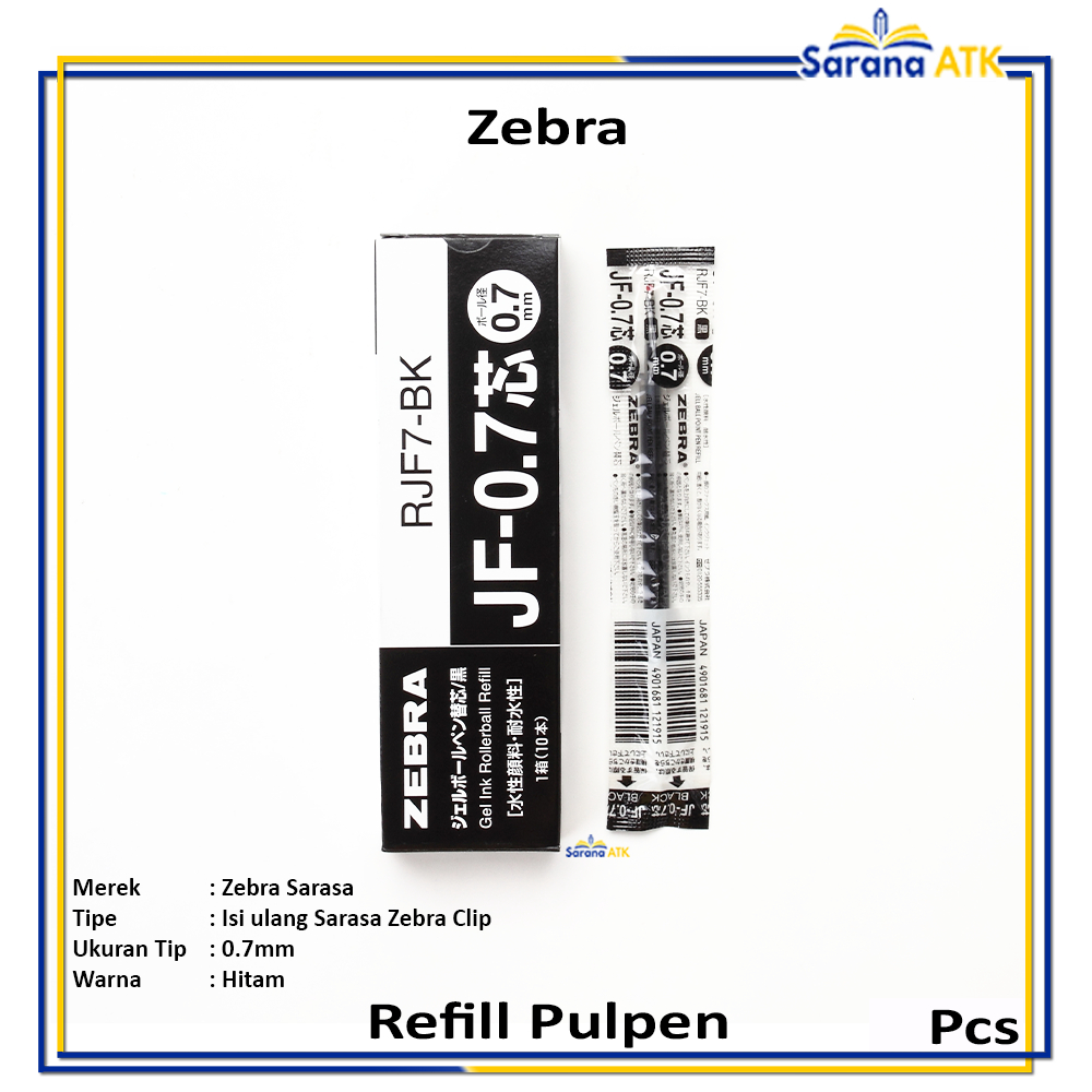 

Zebra - Isi Ulang Pulpen Zebra Sarasa 0.7 - Warna Hitam - Pcs