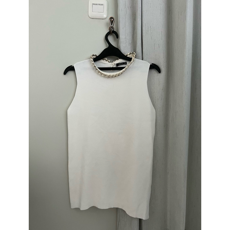 Zara White Knit Top/ Atasan Knit Zara