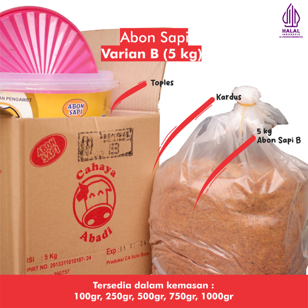 

GROSIR 5KG Cahaya Abadi Abon Sapi "B