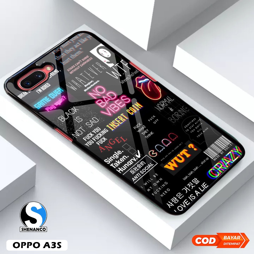 [COD]Case OPPO A3S A5S A7 A12 Casing Hp Motif Aesthetic Black Gambar Wallpaper Custom Desain Kekinia