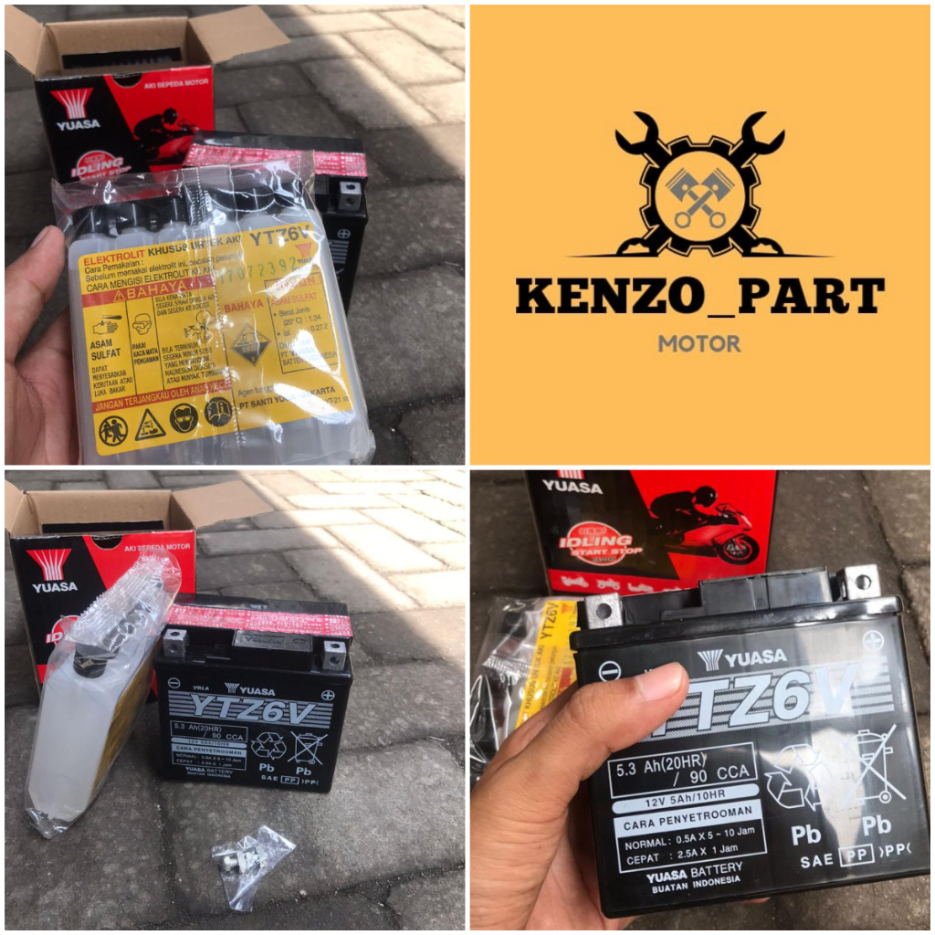 AKI KERING YUASA YTZ6V 12V 5AH || AKI YTZ6V AKI VARIO 150, VARIO 125, CB150R YUASA YTZ6V