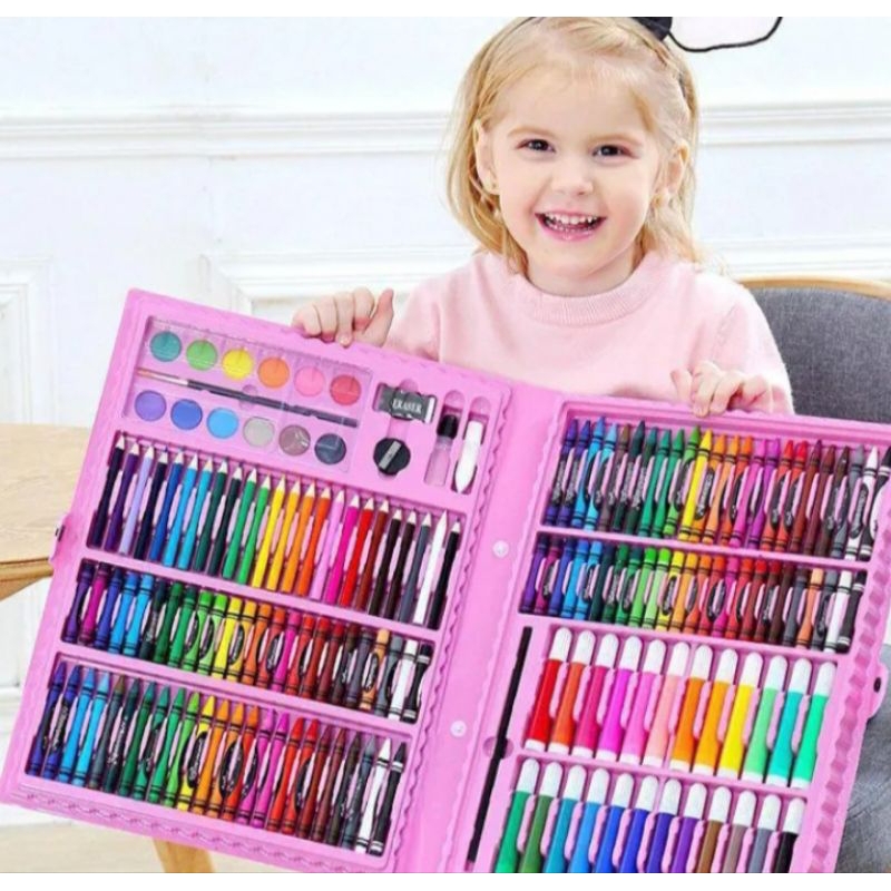 

art set crayon, spidol, pensil warna 168pcs