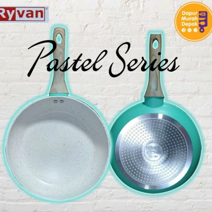 Fry pan Ryvan marble pastel series ukuran 20cm fry pan anti lengket