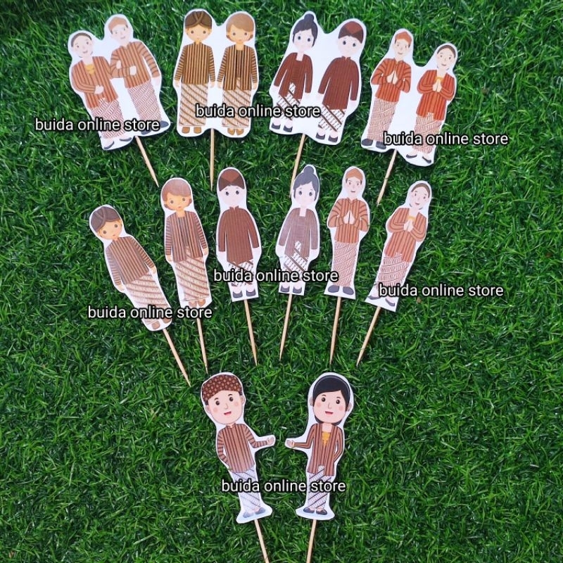 Topper Figure Jawa Timur Baju Adat Cak dan Ning Perwakilan Hiasan buket bunga snack jajan dekorasi k