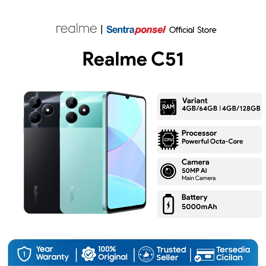 Handphone realme C51 4G NFC