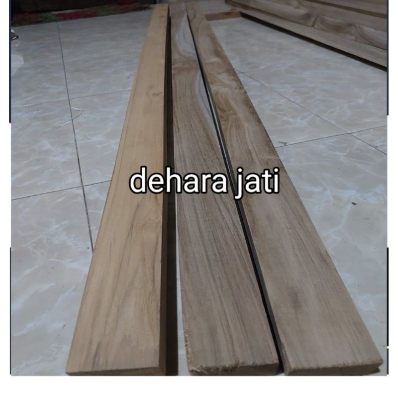 balok kayu jatiperhutani serut halus ukuran 3x4panjang100cm
